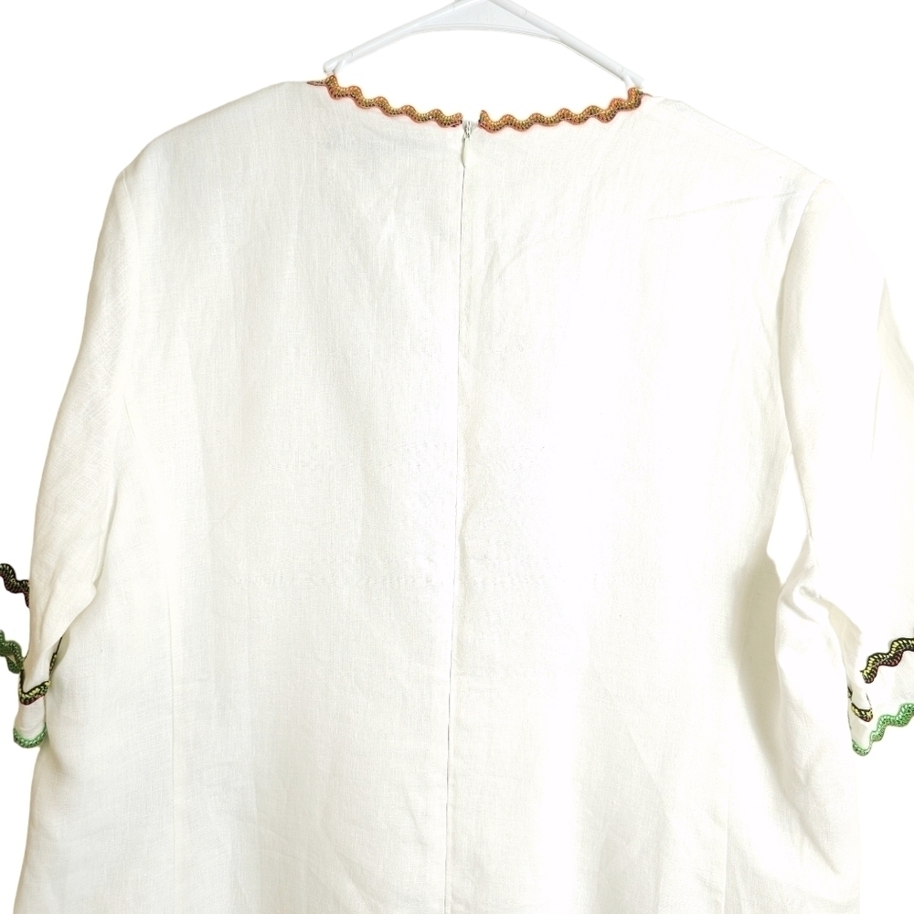BOHo Chic White Linen Dress - Picture 6 of 11